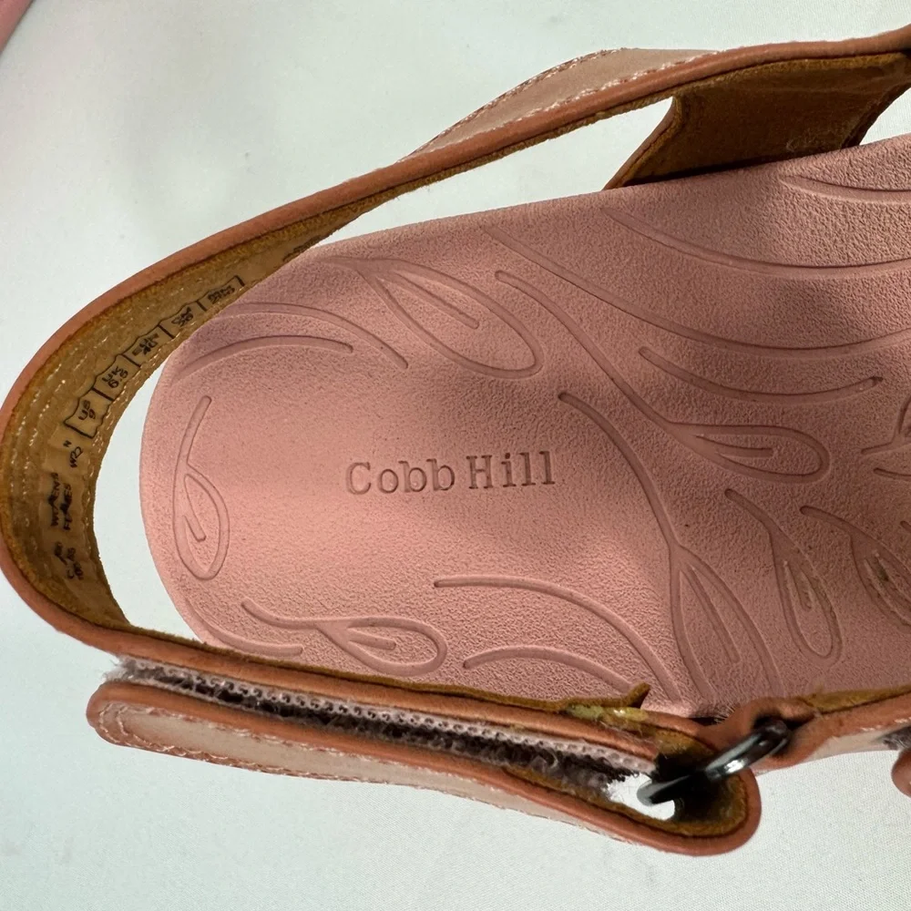 Cobb Hill Tala Asym Sandals Womens 9‎ M Coral Pink Leather Strappy